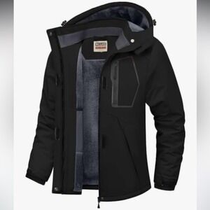 Black Ski Jacket Winter‎ Ski Coat Sz Medium
